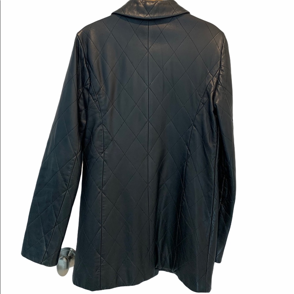 BURBERRY Vintage Quilted Leather Blazer Jacket - Picture 2 of 10